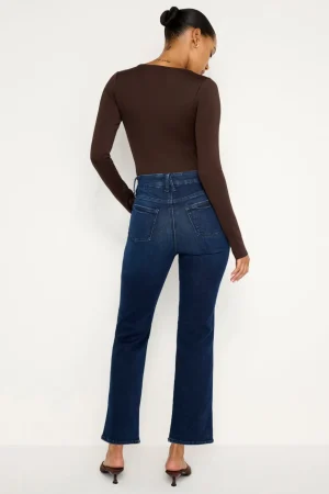 Good American Straight | High-Rise<ALWAYS FITS GOOD CURVE STRAIGHT JEANS Indigo707