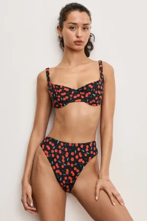 Good American Swim<BALCONETTE BIKINI TOP Black cherries003