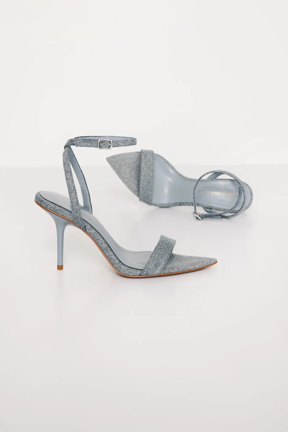 Good American Shoes<BARELY THERE STRAP HEEL Indigo002