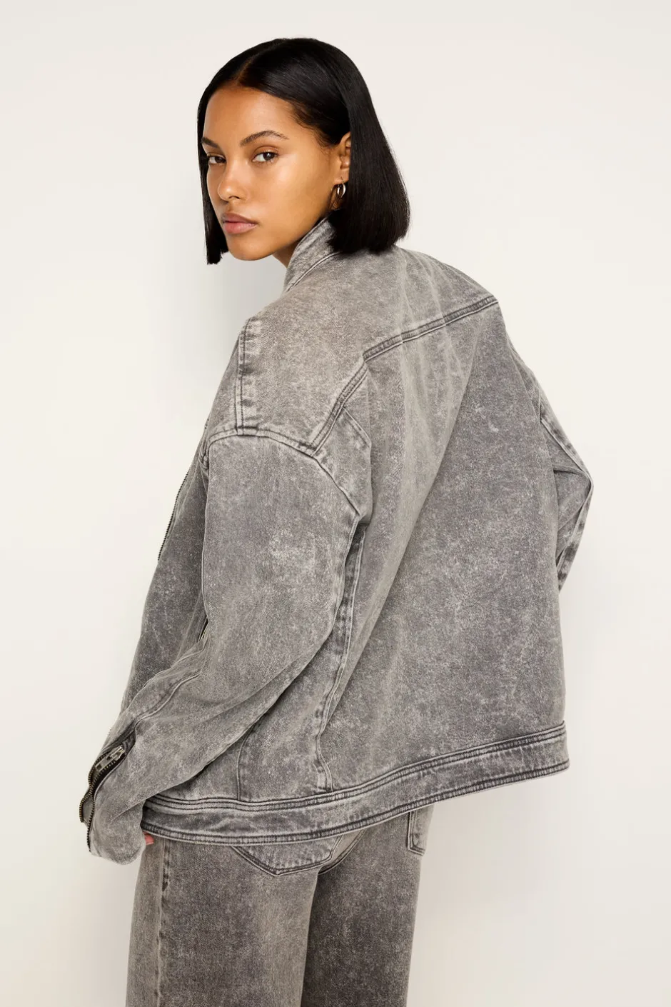 Good American Outerwear<BOYFRIEND MOTO JACKET Black328