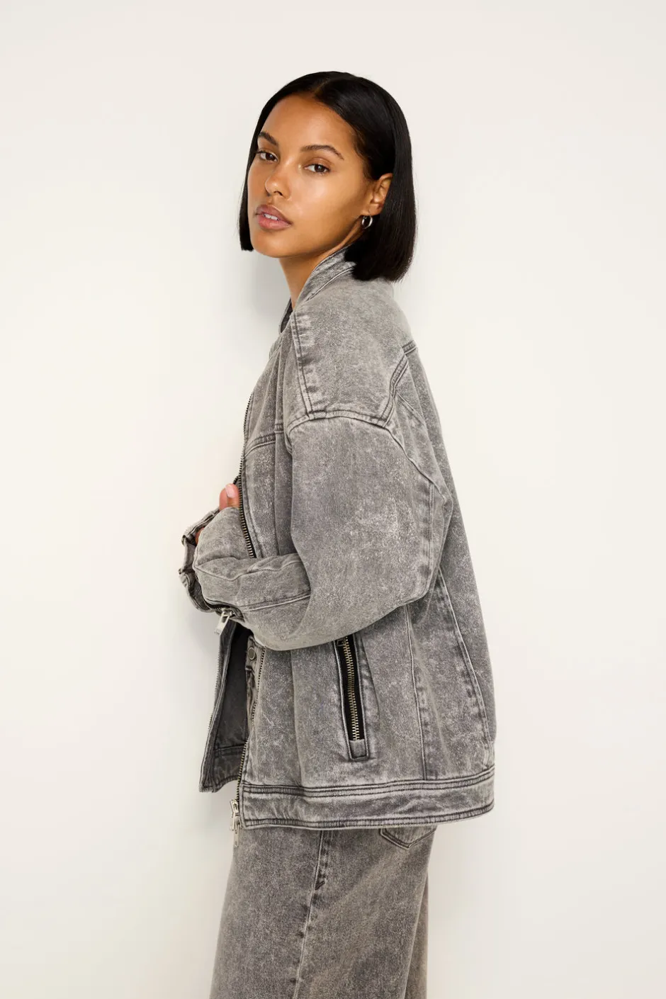 Good American Outerwear<BOYFRIEND MOTO JACKET Black328