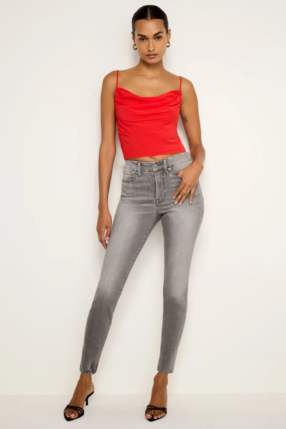 Good American Tops<CHIFFON COWL CAMISOLE Grenadine003