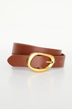 Good American Belts<CLASSIC OVAL BUCKLE BELT Cognac002