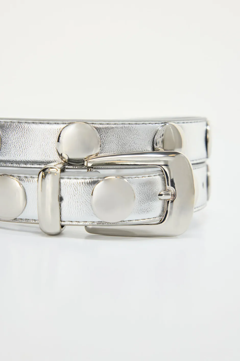 Good American Belts<CLASSIC STUDDED SILVER BELT Chrome004