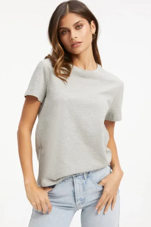 Good American Tops | Tees & Tanks<COTTON CLASSIC TEE Heather grey001