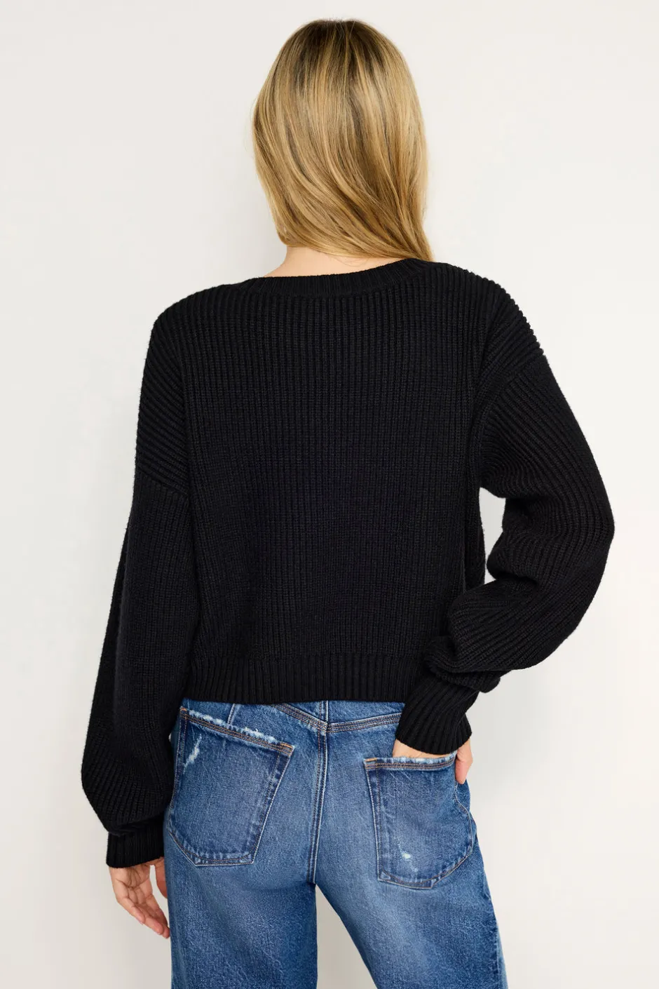 Good American Sweaters<COZY DEEP V SWEATER Black001