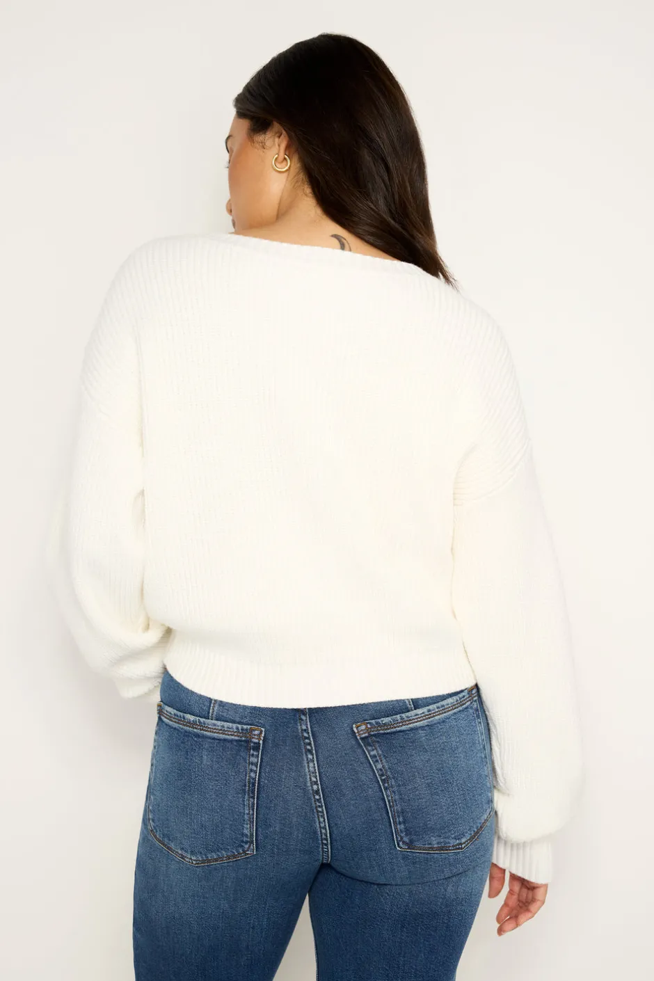 Good American Sweaters<COZY DEEP V SWEATER Ivory001