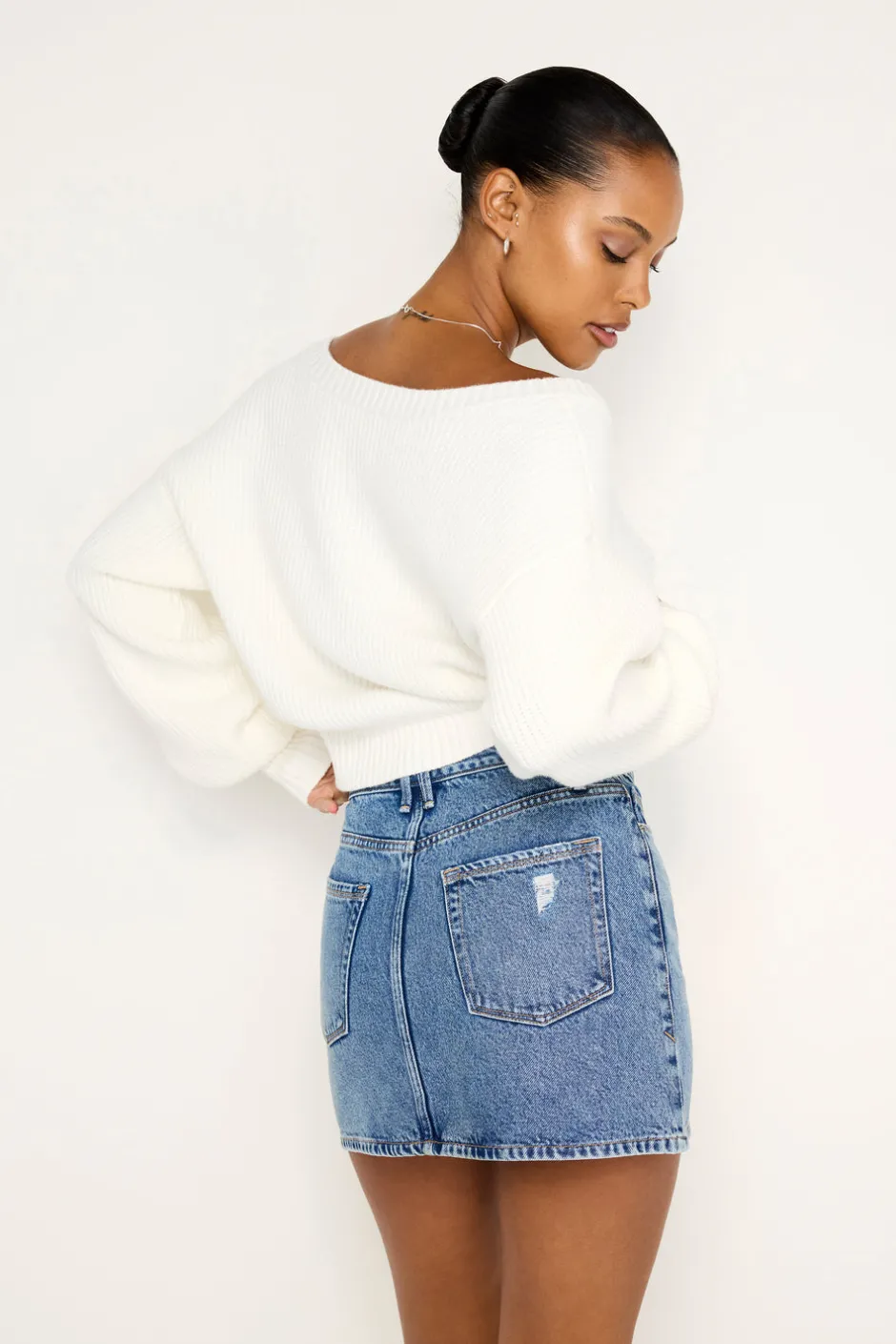 Good American Sweaters<COZY DEEP V SWEATER Ivory001