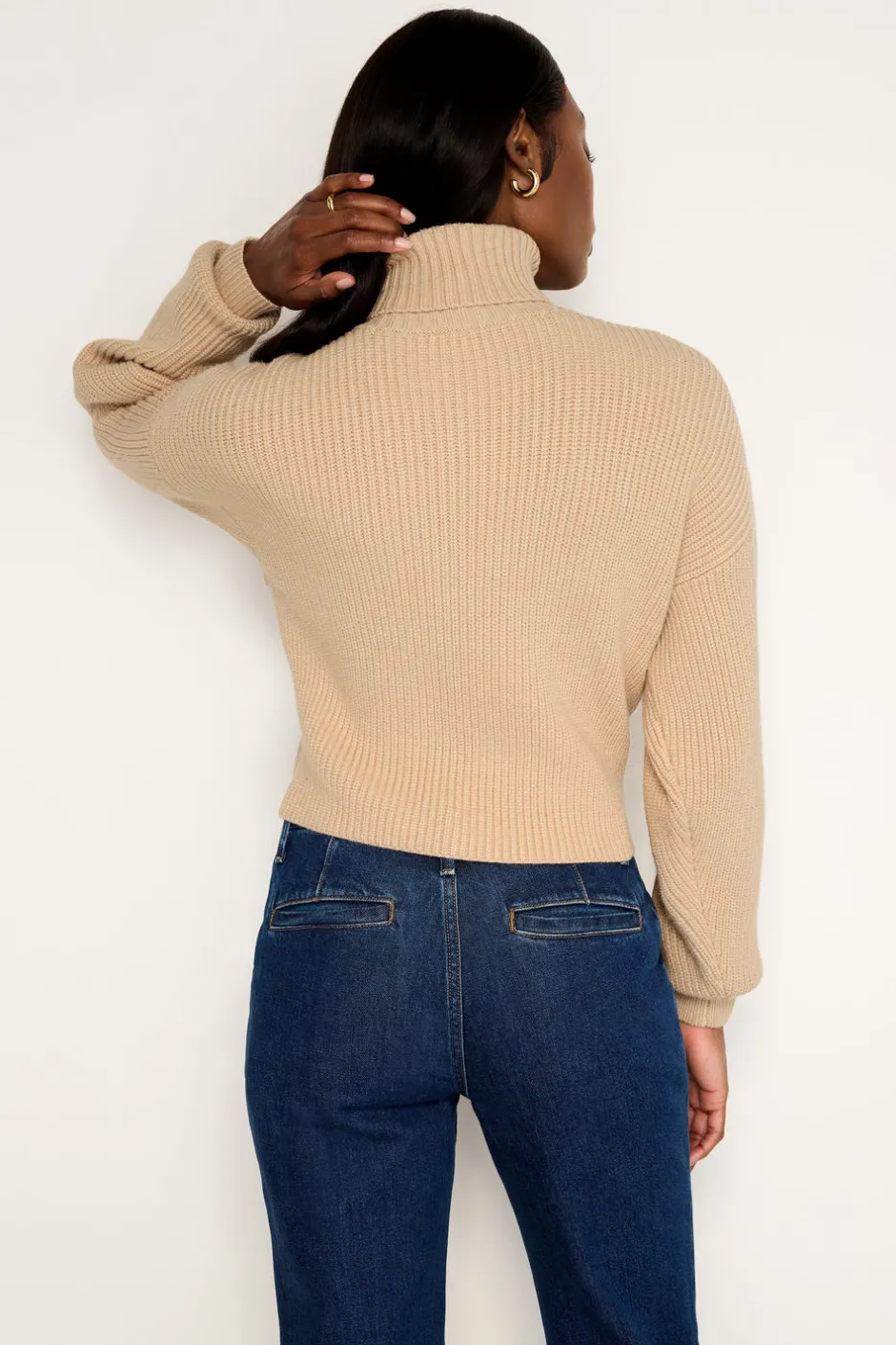 Good American Tops | Sweaters<COZY RIBBED TURTLENECK Wheat002