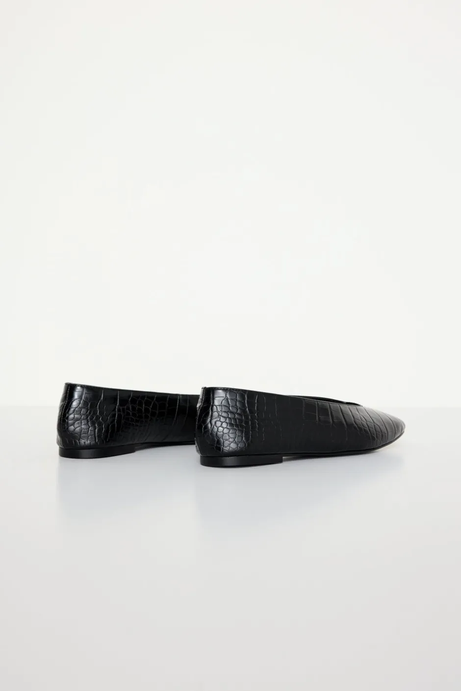 Good American Shoes<CROCODILE BALLET FLATS Black001