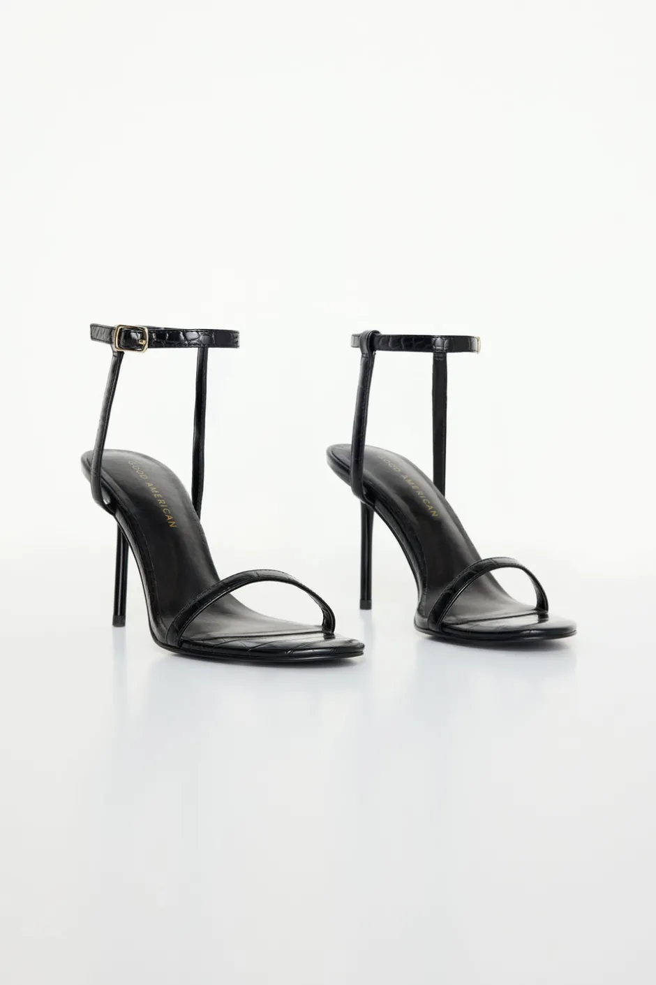 Good American Shoes<CROCODILE HEELS Black001