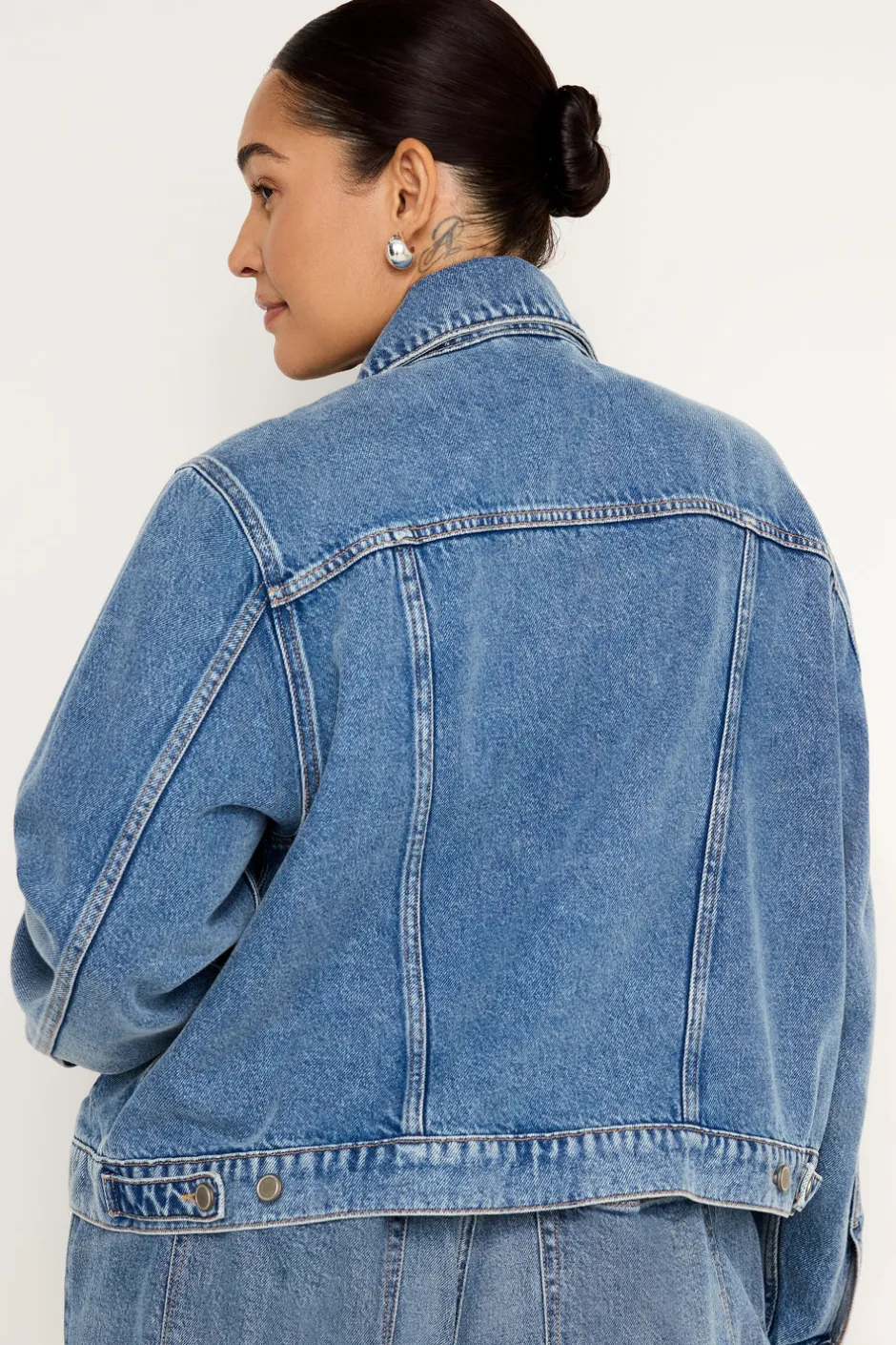 Good American Outerwear<CROPPED TRUCKER JACKET Indigo682
