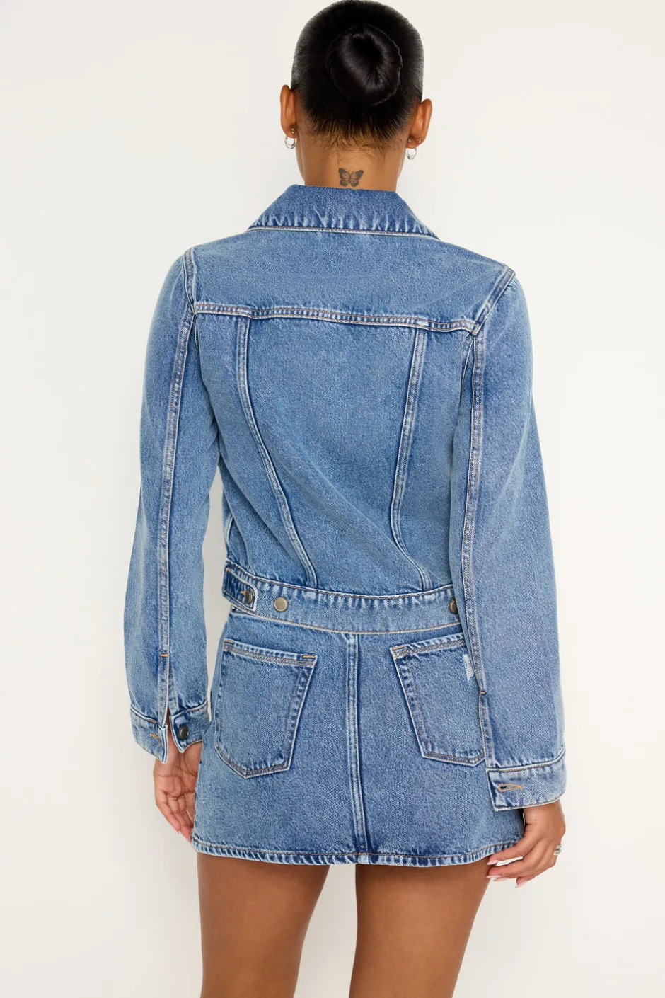 Good American Outerwear<CROPPED TRUCKER JACKET Indigo682