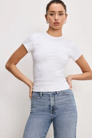 Good American Tops | Tees & Tanks<CRYSTAL BABY TEE White001