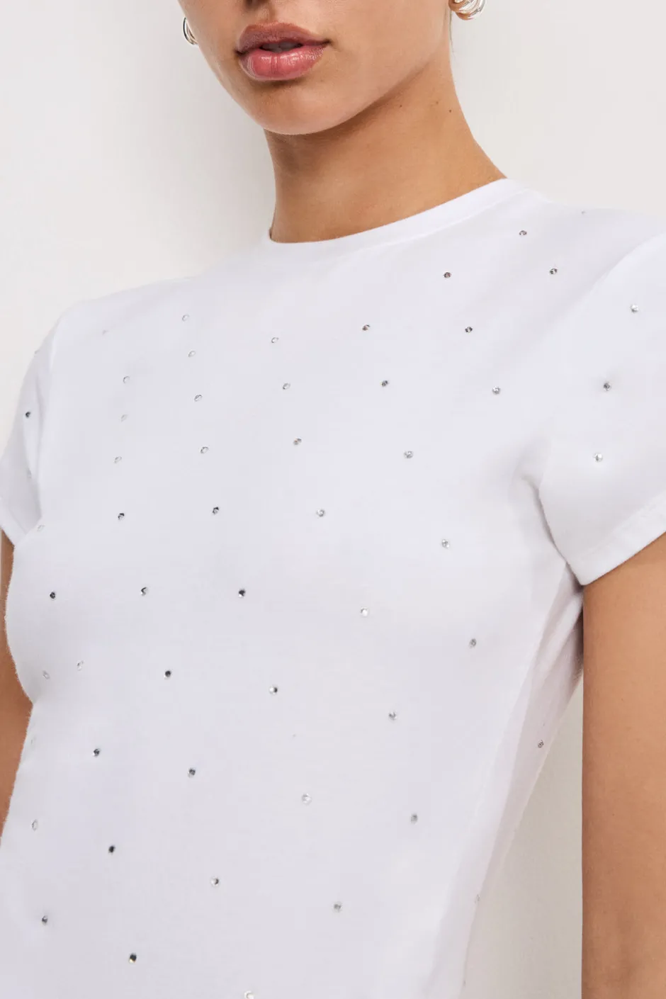 Good American Tops | Tees & Tanks<CRYSTAL BABY TEE White001