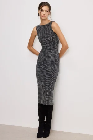 Good American Dresses<CRYSTAL MIDI DRESS Black001