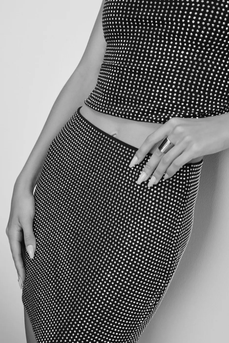 Good American Shorts & Skirts<CRYSTAL MINI SKIRT Black001