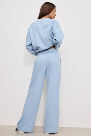 Good American Pants | Sweats<CRYSTAL WIDE LEG SWEATPANTS Winter sky001
