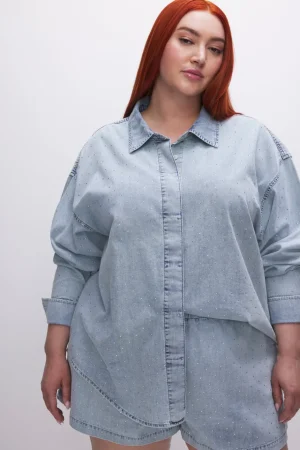 Good American Tops<DENIM DIAMOND SHIRT Indigo499
