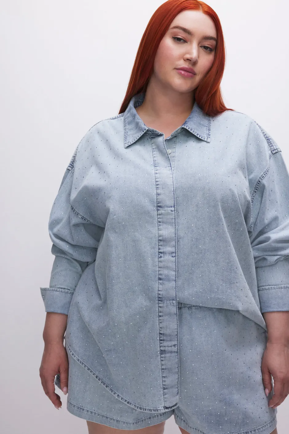 Good American Tops<DENIM DIAMOND SHIRT Indigo499