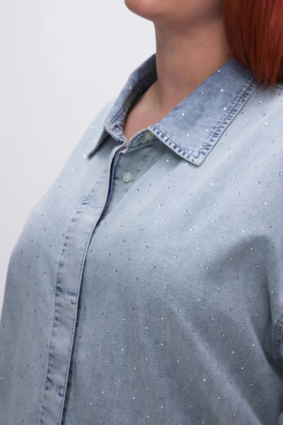 Good American Tops<DENIM DIAMOND SHIRT Indigo499