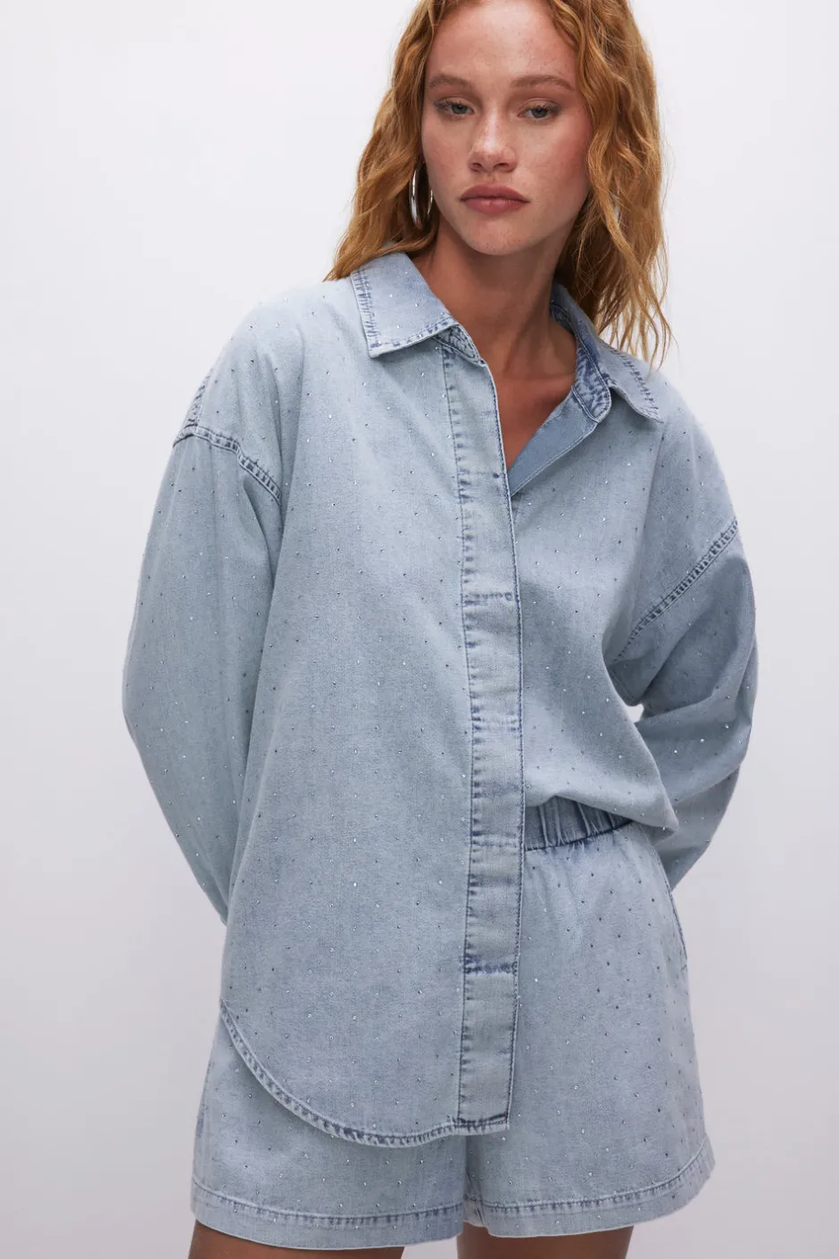 Good American Tops<DENIM DIAMOND SHIRT Indigo499