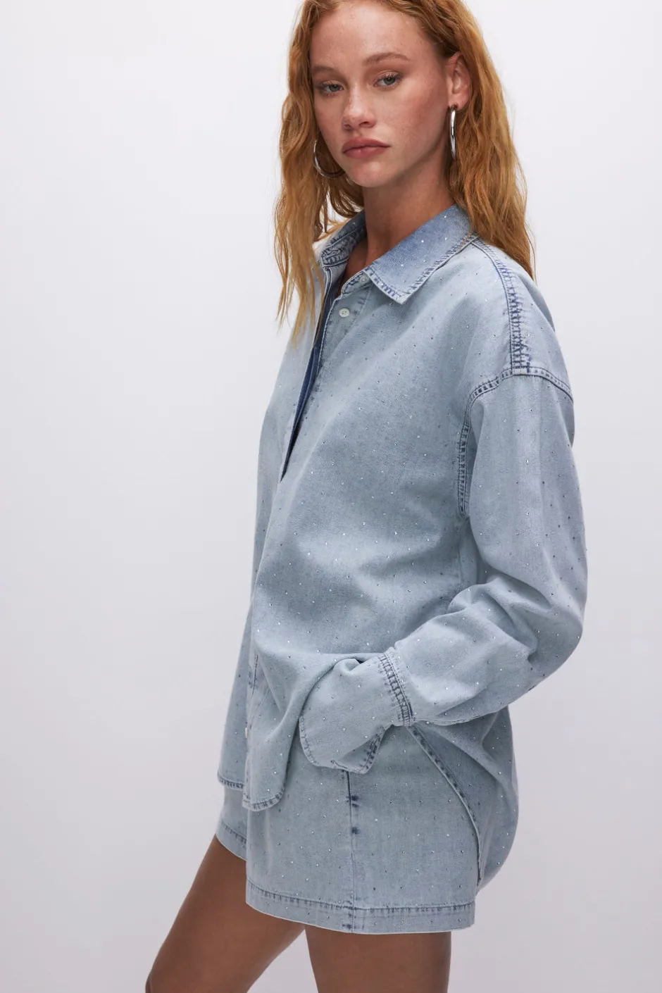 Good American Tops<DENIM DIAMOND SHIRT Indigo499