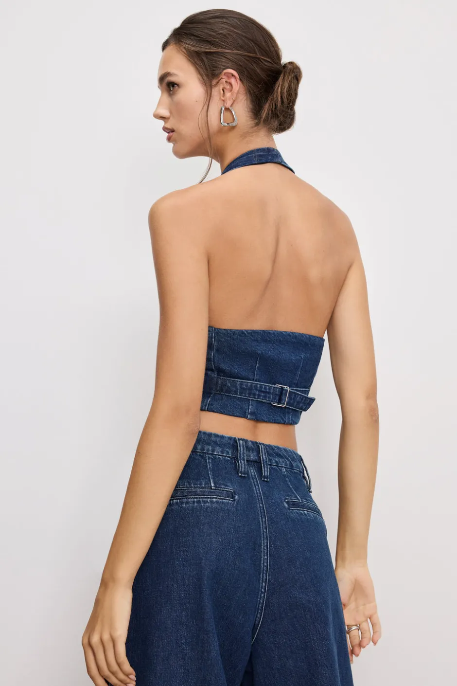 Good American Tops<DENIM HALTER VEST Indigo724