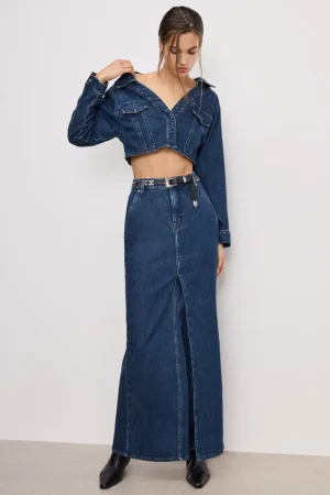 Good American Shorts & Skirts<DENIM MAXI SKIRT Indigo724