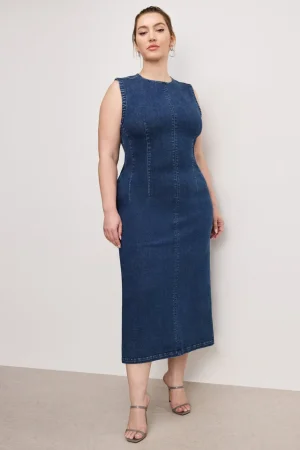 Good American Dresses<DENIM MIDI DRESS Indigo724