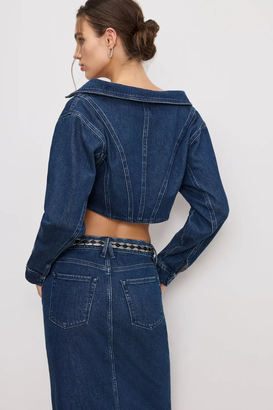 Good American Tops<DENIM OFF SHOULDER TOP Indigo724