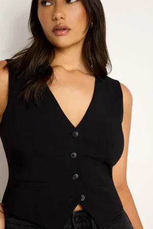 Good American Tops<ESSENTIAL SUITING VEST Black001