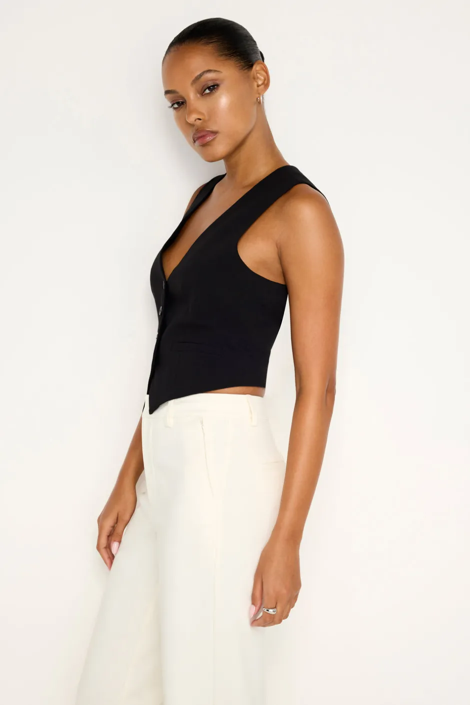Good American Tops<ESSENTIAL SUITING VEST Black001
