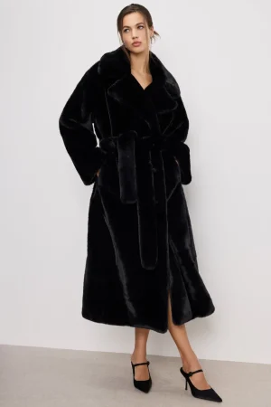 Good American Outerwear<FAUX FUR COAT Black001