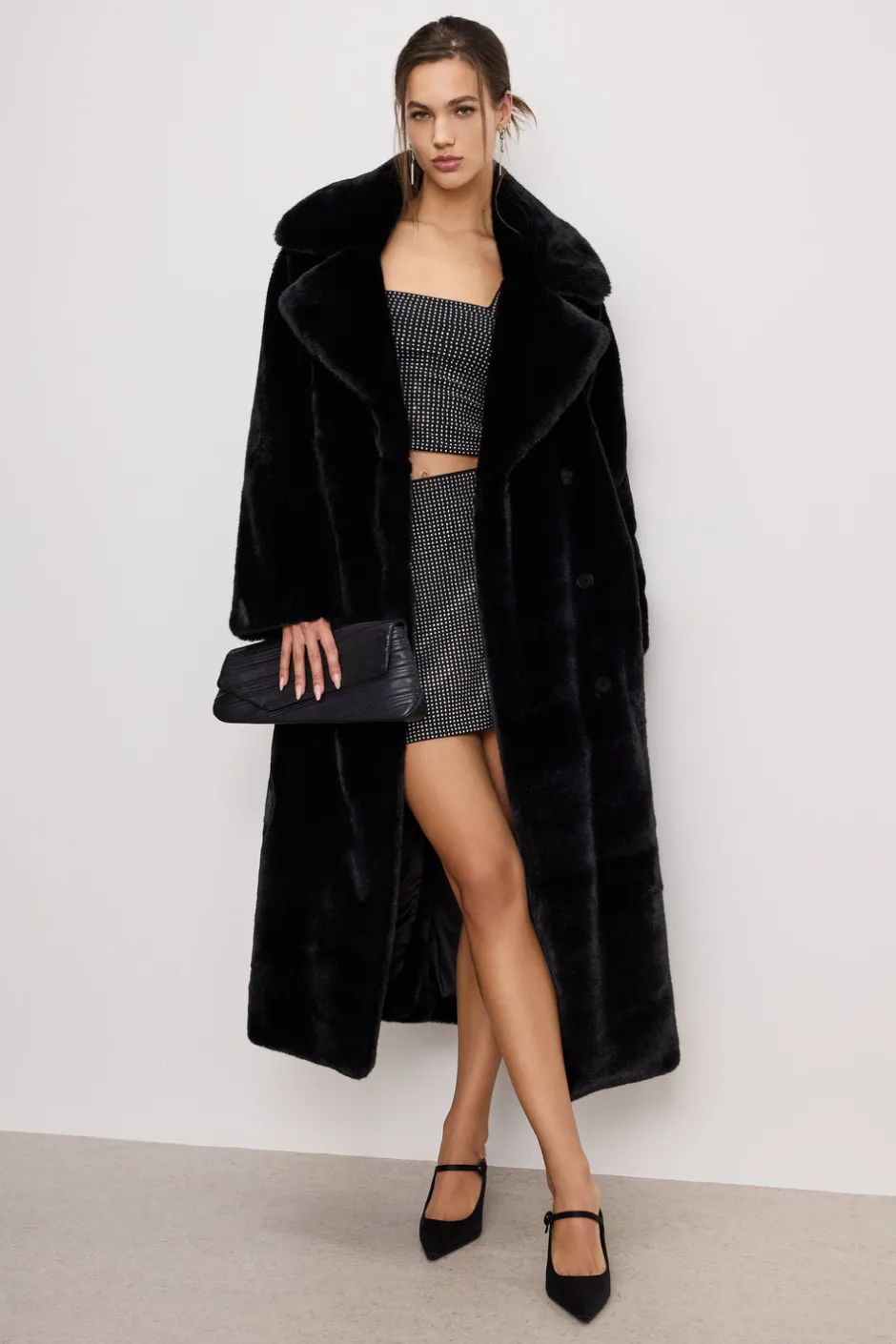 Good American Outerwear<FAUX FUR COAT Black001