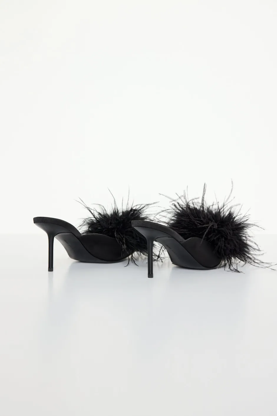 Good American Shoes<FEATHER MULE Black001