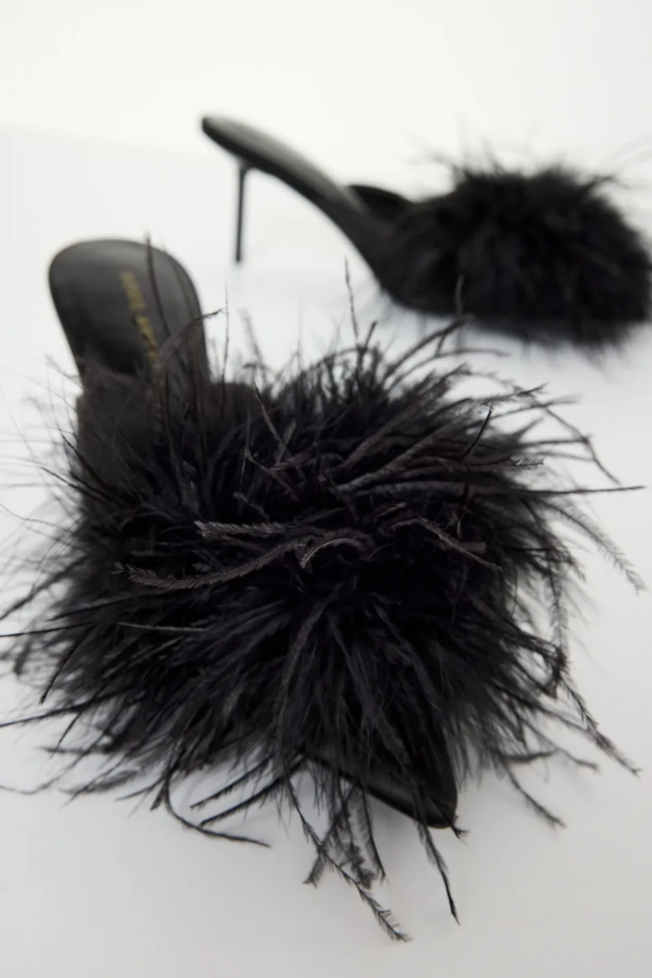 Good American Shoes<FEATHER MULE Black001