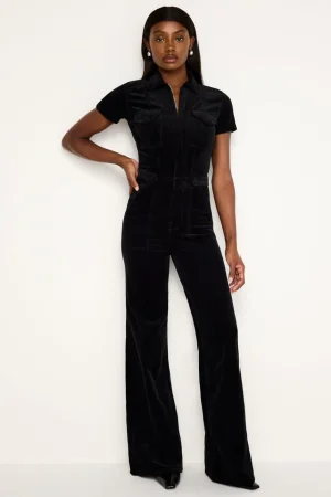 Good American Jumpsuits<FIT FOR SUCCESS CORDUROY PALAZZO JUMPSUIT Black001