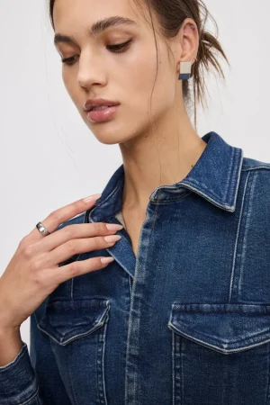 Good American Dresses<FIT FOR SUCCESS LONG SLEEVE MIDI DRESS Indigo724