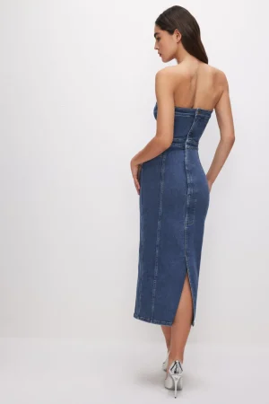 Good American Dresses<FIT FOR SUCCESS TUBE MIDI DRESS Indigo594