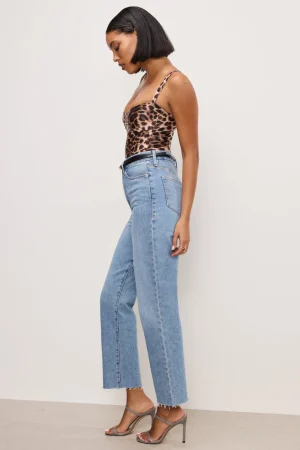 Good American Straight | High-Rise<GOOD BOY STRAIGHT CROPPED JEANS Indigo766