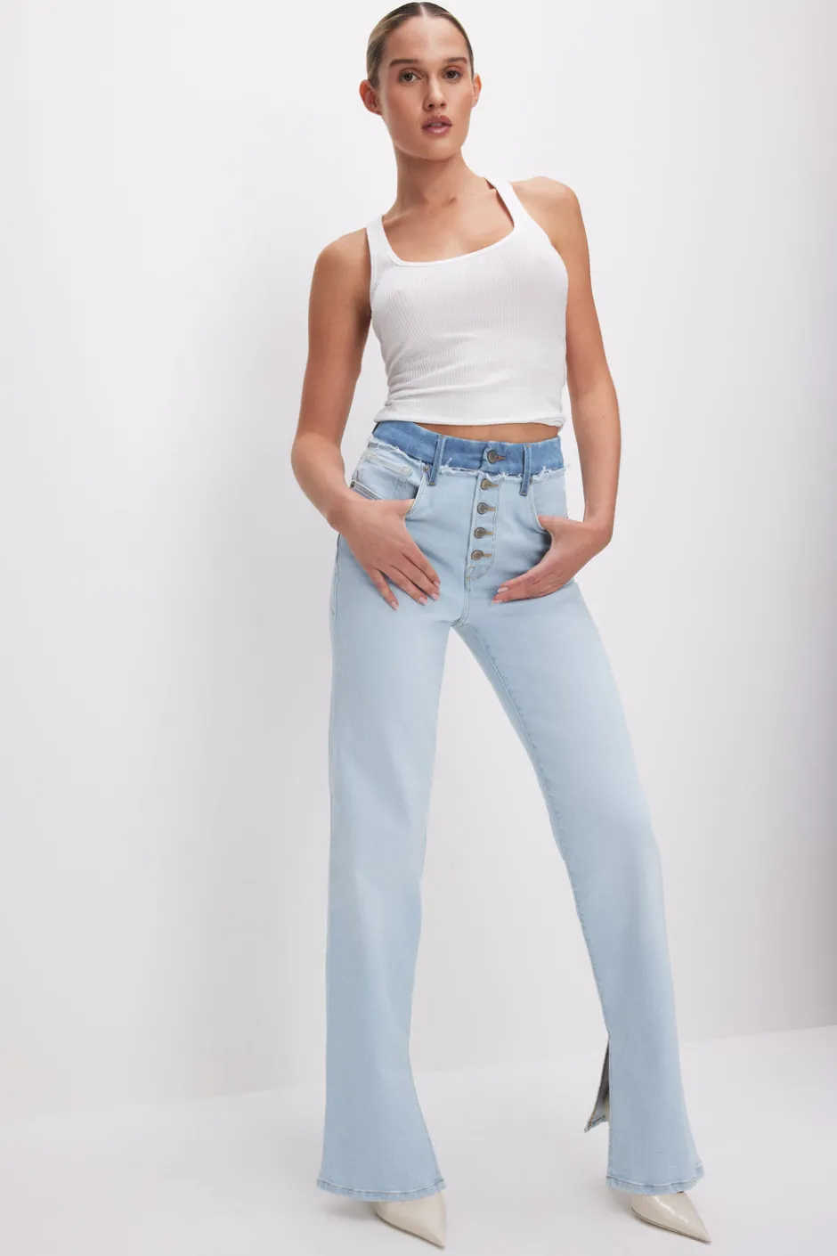 Good American Straight | Long Inseam<GOOD BOY STRAIGHT JEANS Indigo624