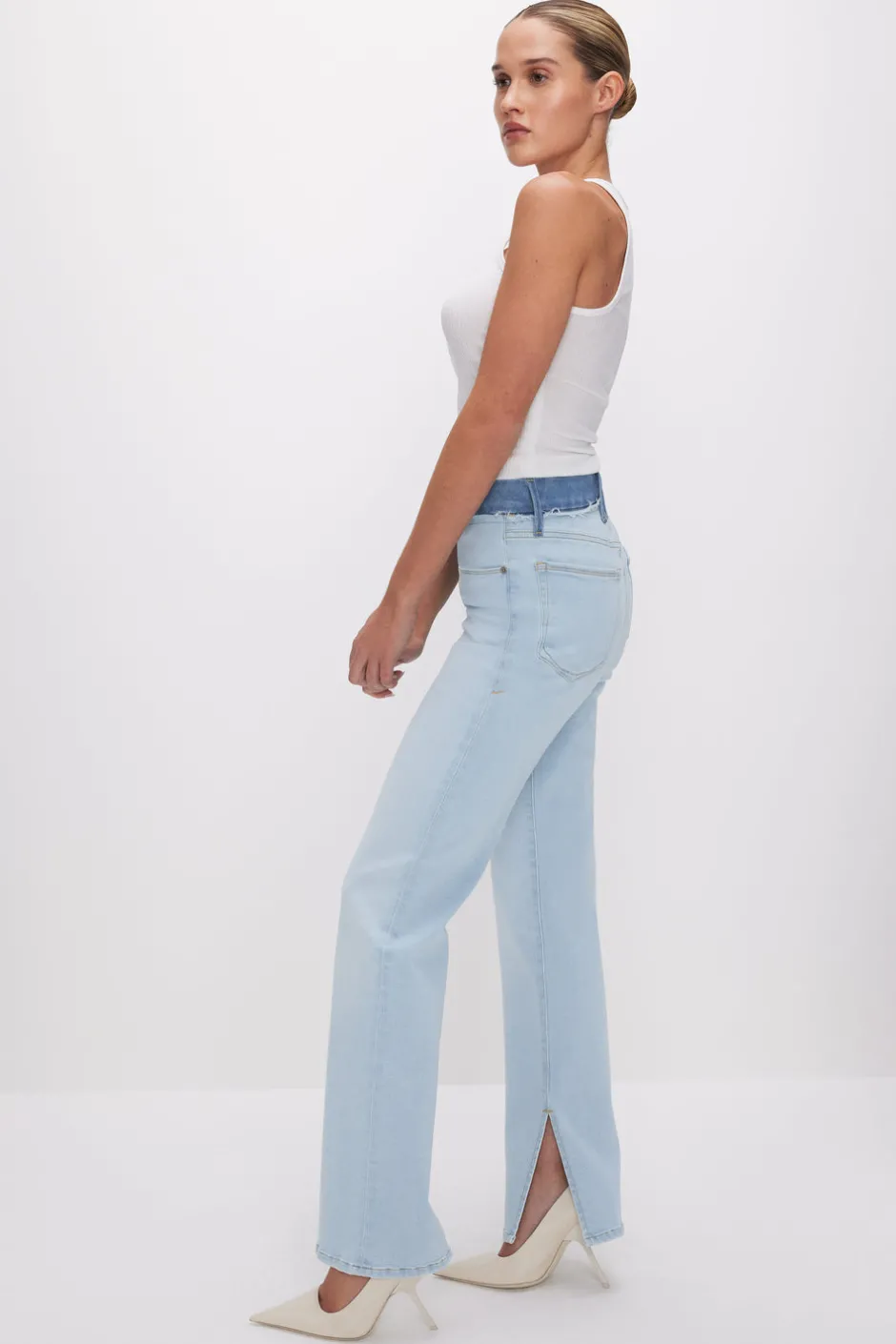 Good American Straight | Long Inseam<GOOD BOY STRAIGHT JEANS Indigo624