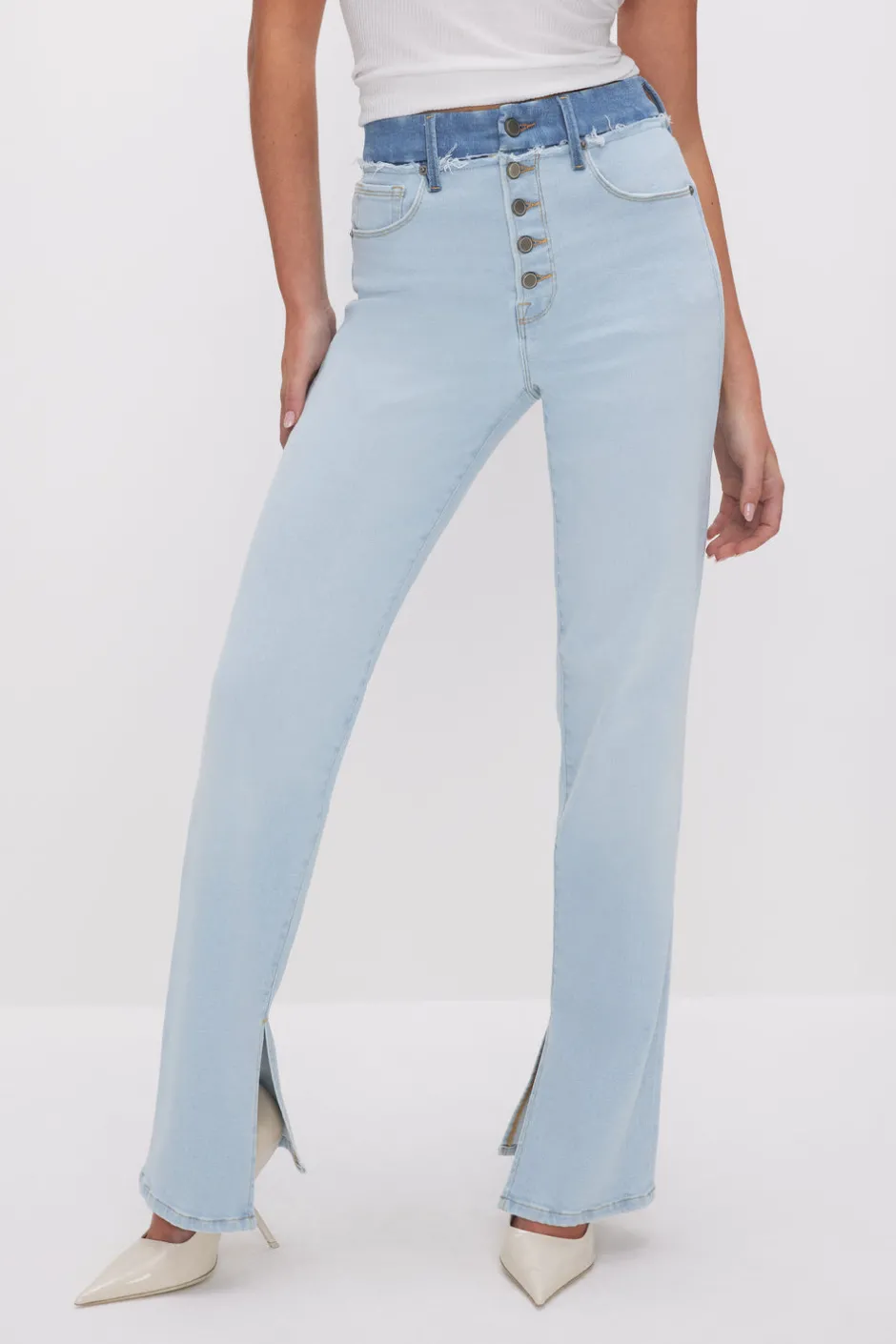 Good American Straight | Long Inseam<GOOD BOY STRAIGHT JEANS Indigo624
