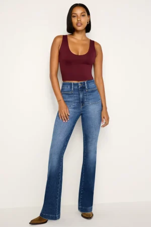 Good American Bootcut & Flare<GOOD CURVE BOOTCUT JEANS Indigo708