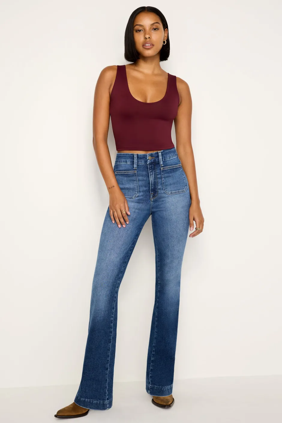Good American Bootcut & Flare<GOOD CURVE BOOTCUT JEANS Indigo708