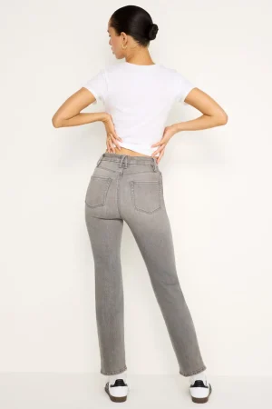 Good American Straight<GOOD CURVE STRAIGHT LIGHT COMPRESSION JEANS Black336