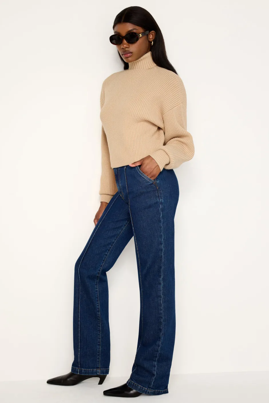 Good American Straight<GOOD DENIM TROUSERS Indigo758