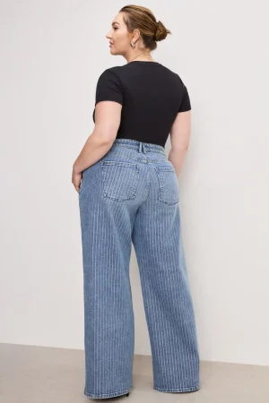 Good American Relaxed | Wide Leg<GOOD EASE RELAXED DIAMOND JEANS Indigo728