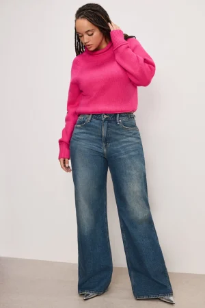 Good American Mid-Rise<GOOD EASE RELAXED JEANS Indigo738